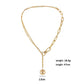 Trendy personality Y-shaped clavicle chain punk handcuffs lock ball pendant double-layer chain necklace