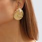 E11188 exaggerated retro heavy industry earrings ZA glossy geometric round niche metal texture earrings women