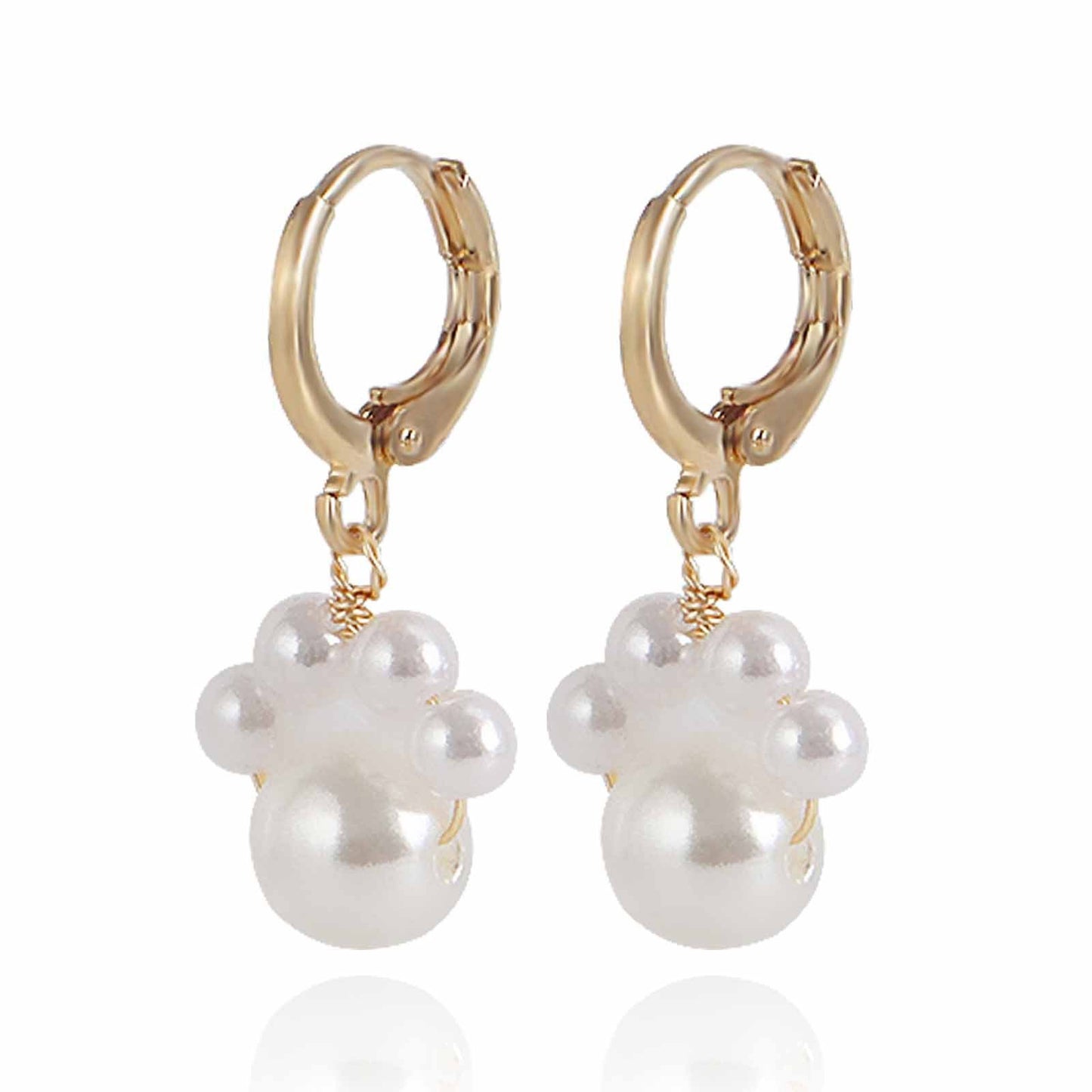 Jewelry Vintage Imitation Pearl Dog Footprint Pendant Earrings Women Earrings High Quality Earrings