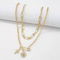 N8838 Jewelry paper clip love full of diamond temperament necklace female creative double-layer trendy necklace