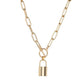 Vintage OT Buckle Necklace Fashion Alloy Lock Pendant Necklace Ladies Accessories