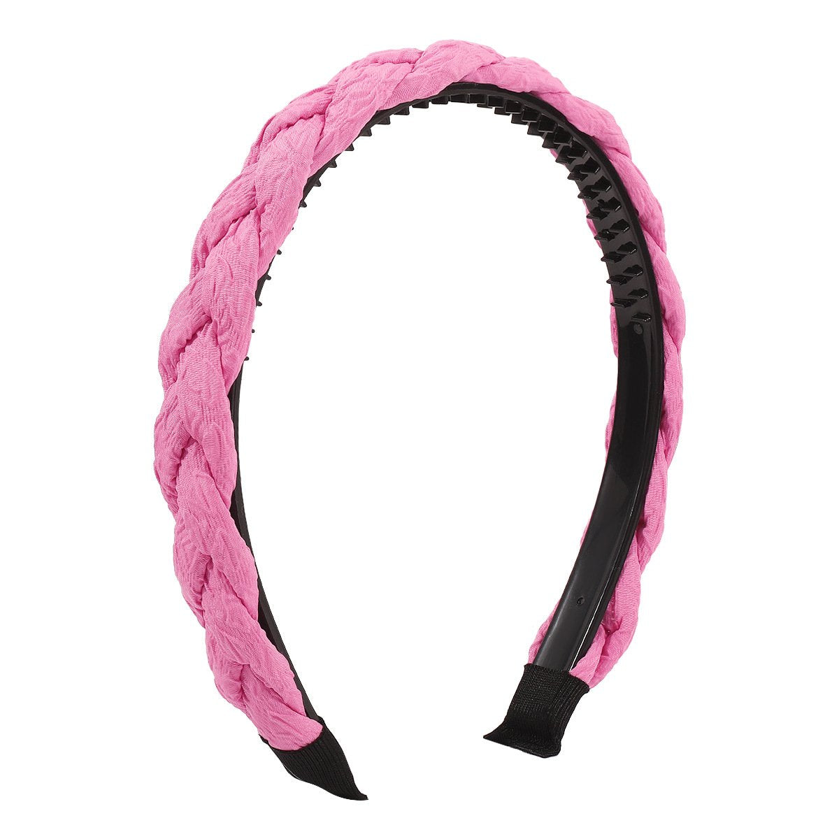 F511 girl heart simple solid color twist braid personality head hoop Mori non-slip fabric net red temperament head hoop