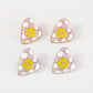 E1386 Sweet Love Flower Geometric Earrings Checkerboard Drip Oil Micro-Inlaid Girl Heart Internet Celebrity Earrings