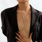 N1823 geometric long rhinestone necklace claw chain light luxury sexy niche tassel necklace for women