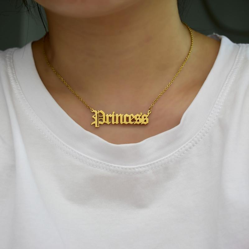 Explosive Ancient English Alphabet Series BabyMamaHoney Necklace Clavicle Chain Payment