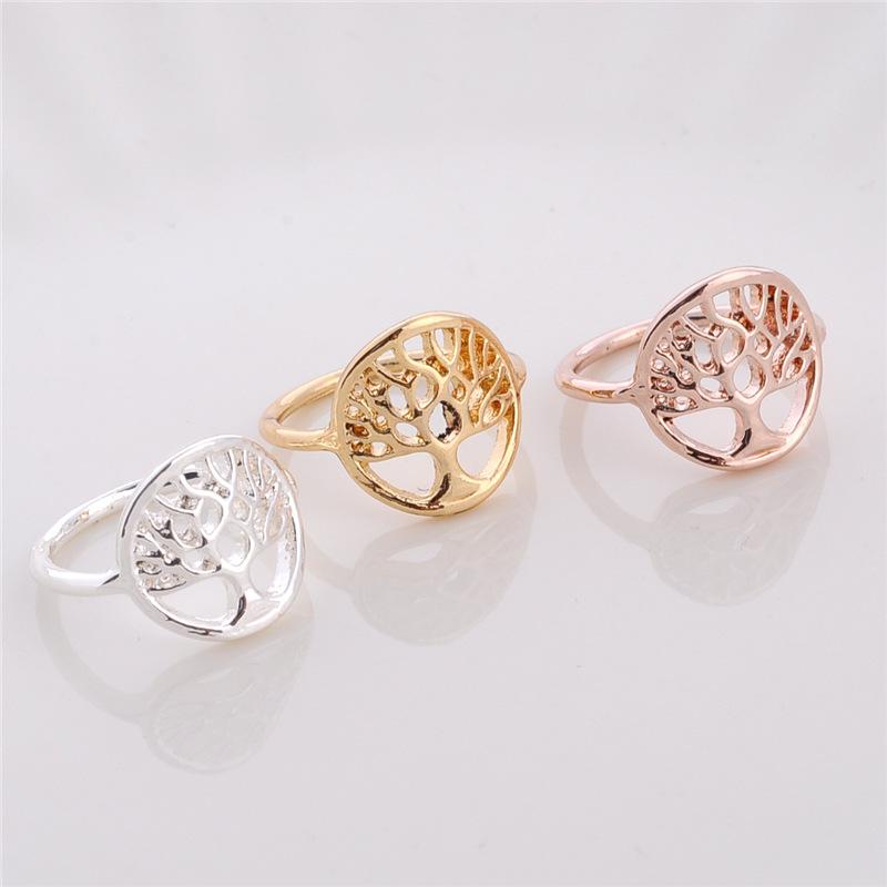 Exclusively for explosive style hollow tree ring female circle banyan tree plant ring ring small fresh women's jewelry