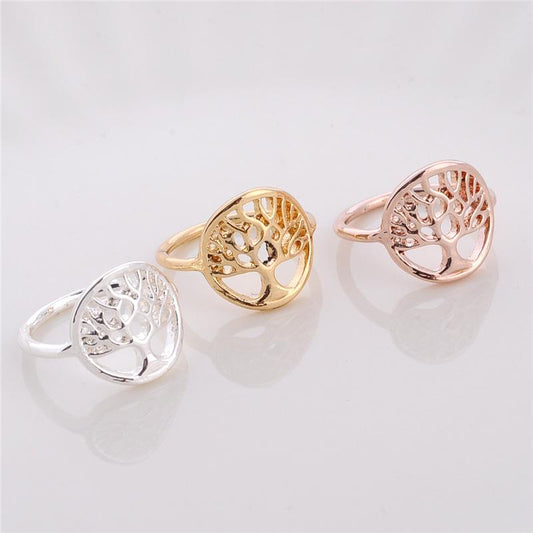 Exclusively for explosive style hollow tree ring female circle banyan tree plant ring ring small fresh women's jewelry