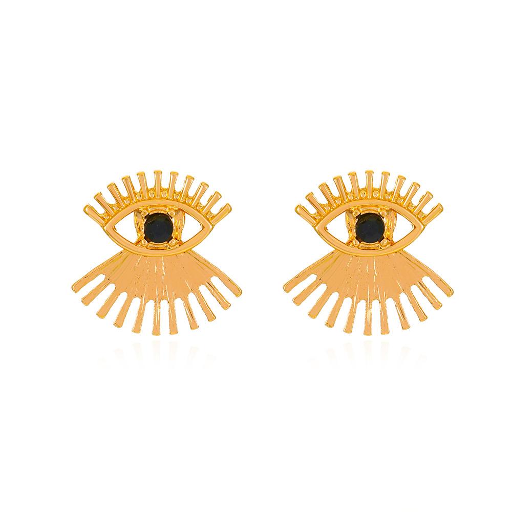 Retro Exaggerated Eye Earrings Female Fashion Simple Ethnic Eyelash Stud Earrings