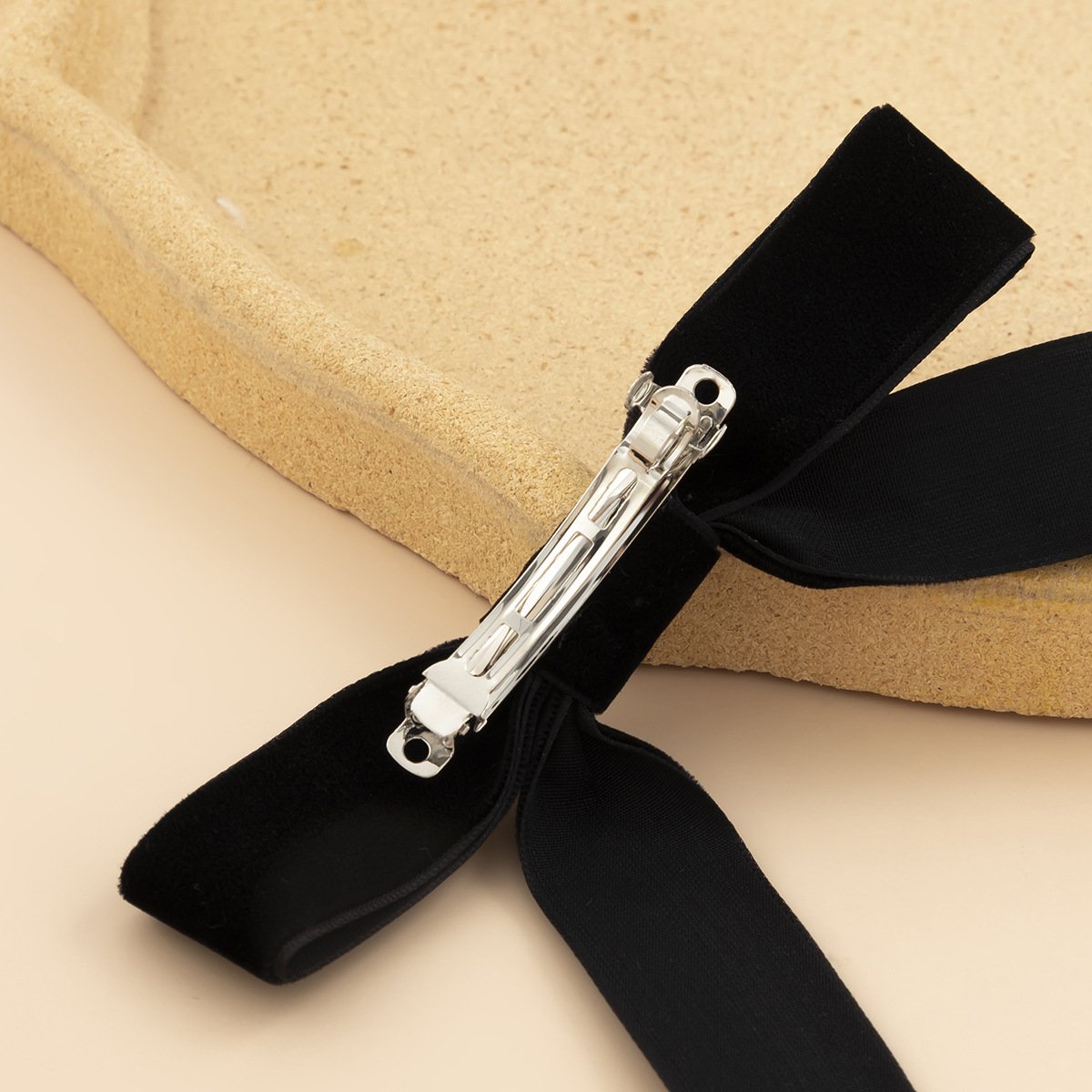 Jewelry Versatile Velvet Handmade Imitation Pearl Hair Ornament Simple Micro-inlaid Letter Bow Hairpin Female