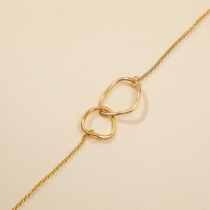 INS fashion simple irregular size circle double ring interlocking necklace street fashion jewelry