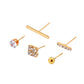 Fashionable Diamond Geometric Stud Earrings Set Niche Design Personality Internet Celebrity Trendy Earrings Five-piece Set Female