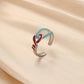 Geometric and elegant women's stainless steel fashion opening knotted rope adjustable ring
