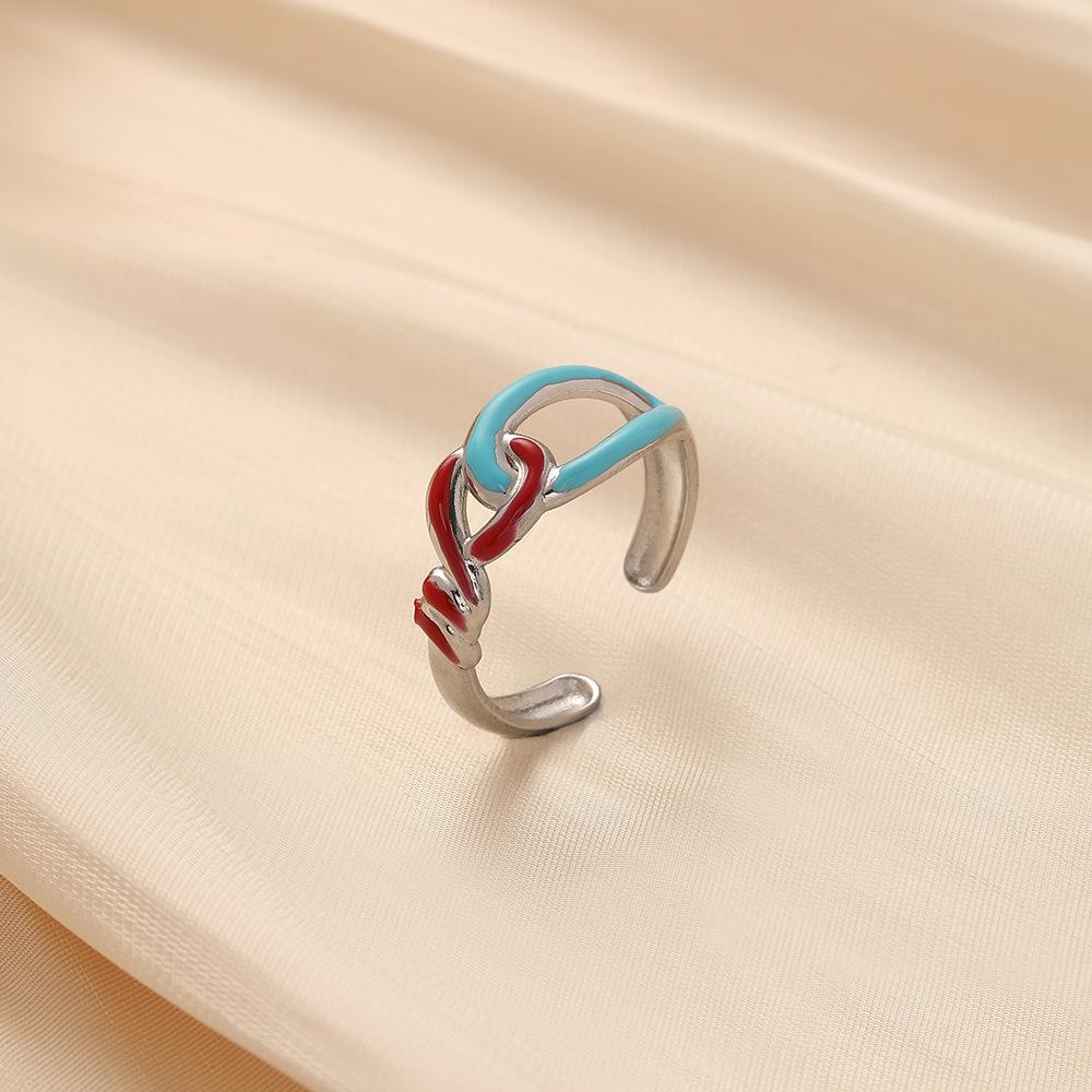Geometric and elegant women's stainless steel fashion opening knotted rope adjustable ring