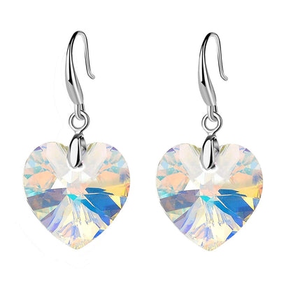 Ocean Star Love Pendant Earrings Female Crystal Tourmaline Earrings Peach Heart Rhinestone Earrings Gift