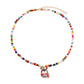 Christmas Ornament Fashion Drip Oil Pendant Christmas Tree Clavicle Chain Bohemian Colorful Handmade Rice Beads