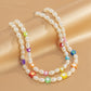 Jewelry Temperament Simple Imitation Pearl Clavicle Necklace Retro Color Peach Heart Star Clavicle Necklace