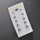 Heart earrings six-claw zircon stud earrings crystal 6 pairs stud earrings gifts