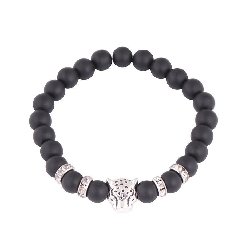 Fashion Leopard Bracelet Raw Stone Bracelet Personality Creative Animal Leopard Head Hand Jewelry