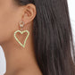 E1634 Fashion asymmetric full diamond earrings femininity age reduction hollow peach heart simple net red earrings