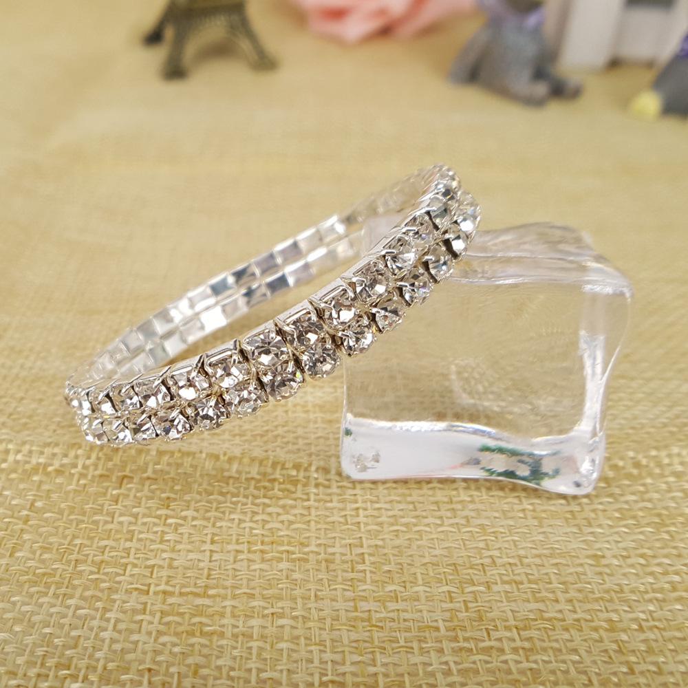 Creative Bracelet Birthday Gift Bracelet Two Row Elastic Alloy Hand Decoration Double Row Bracelet