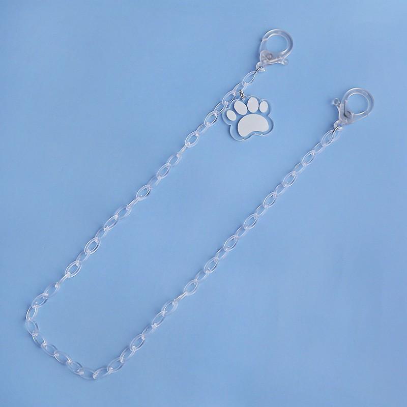 Children's mask chain glasses chain cartoon bear claw color transparent acrylic mask chain anti-lost lanyard 48cm