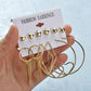 Jewelry Creative Punk Large Circle Tassel Stud Earrings 6 Pairs Set Earrings