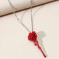 Ins dripping oil rose pendant collarbone chain retro fashion creative rose necklace gift for girlfriend