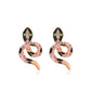 Ins exaggerated cobra earrings fashion temperament micro-inlaid zircon contrast color beauty snake animal earrings earrings
