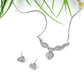 Fashion Ladies Water Filled Diamond Heart Shape Earrings Necklace Jewelry Set Pendant Jewelry
