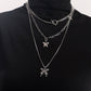 Jewelry punk kvk striped butterfly long sweater necklace female ins hip-hop sweater chain