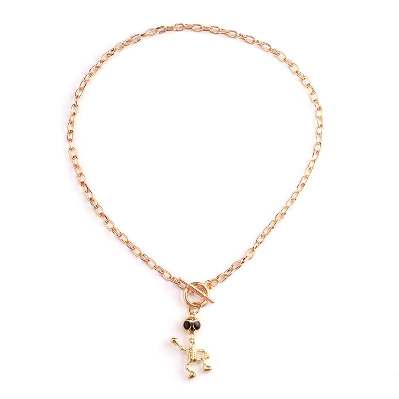 Creative jewelry ins niche funny design can turn head alien pendant necklace clavicle chain female
