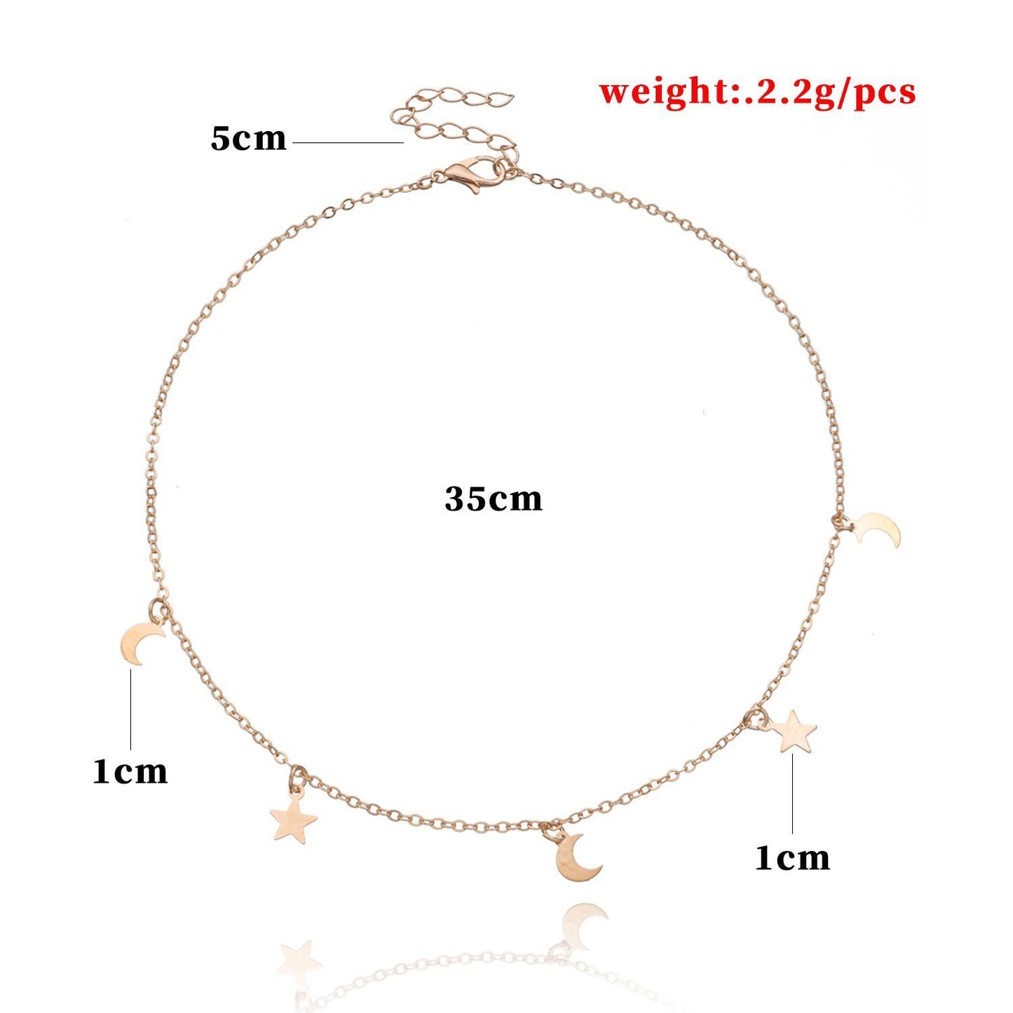 Jewelry Trend Crescent Pentagram Pendant Necklace Female Personality Temperament Necklace