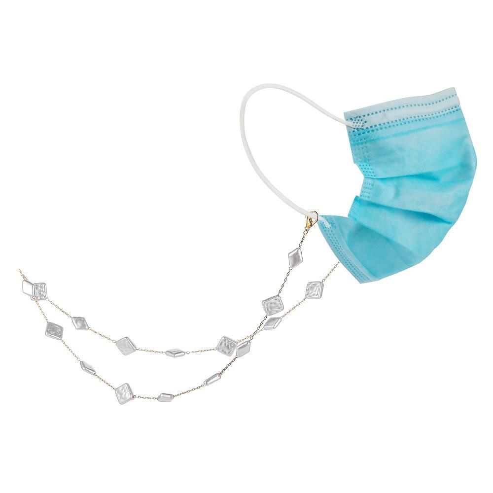 Rhombus baroque special-shaped pearl mask chain hand-spliced fashion temperament glasses anti-drop anti-lost chain