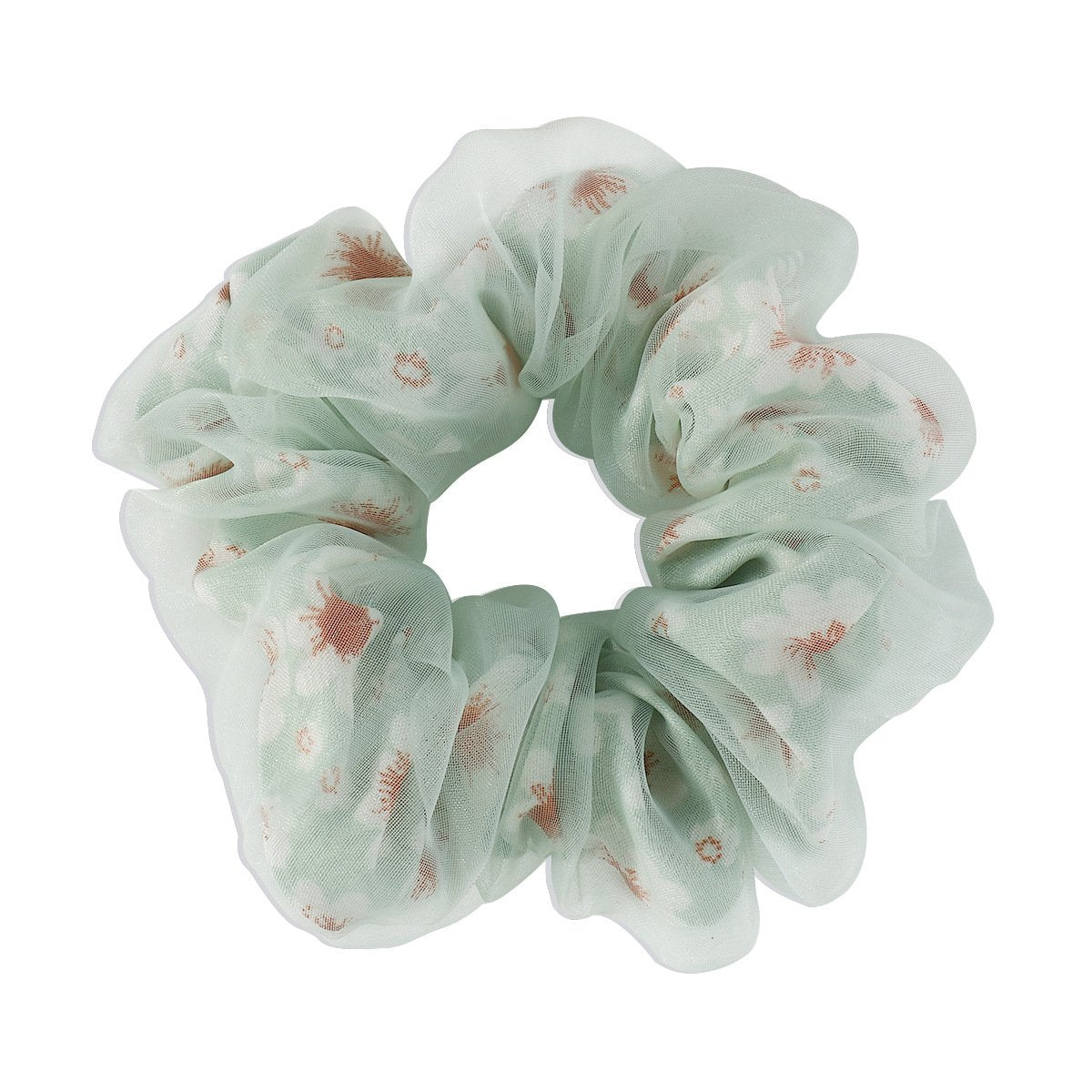F479 double-layer fabric mesh hair ring small daisy printing sweet and cute commuting large intestine hair rope for age reduction