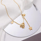 Mickey Mouse Necklace Female Niche Ins Net Red Fashion Titanium Steel 18k Gold Beads Clavicle Chain