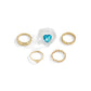 Jewelry Vintage Diamond Gem Heart Shaped Ring Set Simple Star Geometric Ring Jewelry
