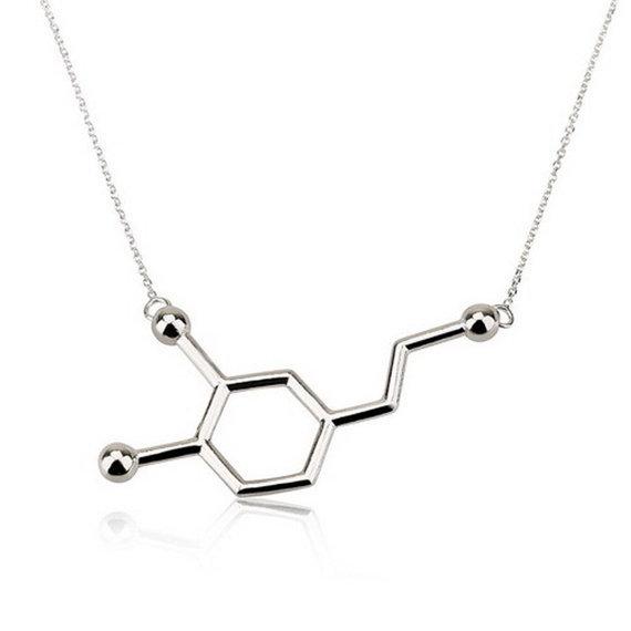 Creative Personality Jewelry Dopamine Chemical Molecular Pendant Necklace Exquisite Clavicle Chain Necklace