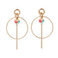 Fashion creative personality colorful hollow tassel earrings long circle ins popular ear jewelry female