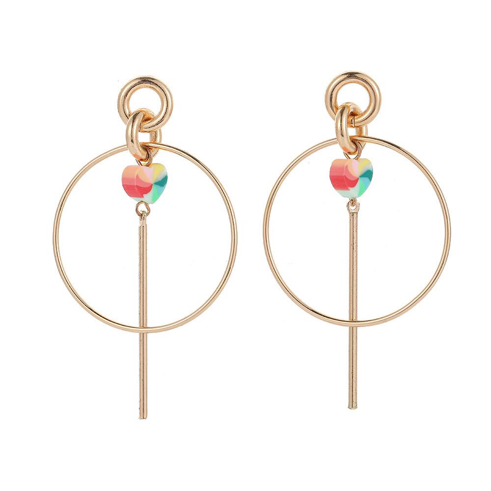 Fashion creative personality colorful hollow tassel earrings long circle ins popular ear jewelry female