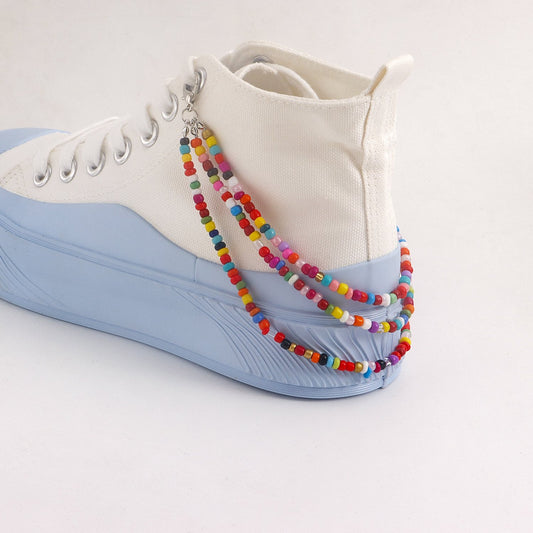 Jewelry Bohemian mixed color rice beads multi-layer shoe chain women's accessories niche design sense of light luxury