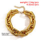 Jewelry Punk Hip Hop Square Buckle Chain Necklace Fashion Trend Geometric Single Layer Necklace Women