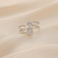 Jewelry Light Luxury Design Stainless Steel Open Stars Sun Adjustable Ring