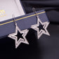 Fashion Double Hollow Frosted Star Earrings OL Star Ear Jewelry