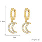 Personalized crescent moon earrings fashion exaggerated copper micro-inlaid zircon moon earrings jewelry women