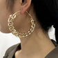 E8942 Exaggerated Creative Earrings Female Personality Punk Big Circle Earrings Thick Chain Earrings