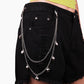 Punk fashion ins jewelry men and women trend hip-hop lock-shaped body chain double-layer peach heart jeans chain