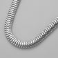Fashion Men's Flat Snake Bone Silver Chain Retro Versatile Punk Personality Trend Simple Necklace