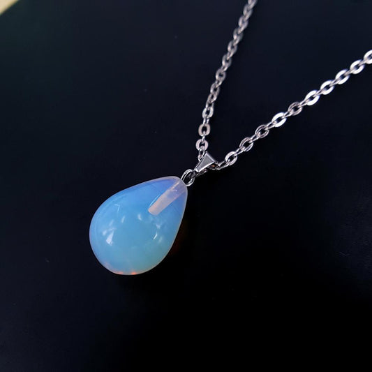 Drop Shape Opal Kids Clavicle Chain Necklace Natural Stone Necklace Fashion Dress Accessories