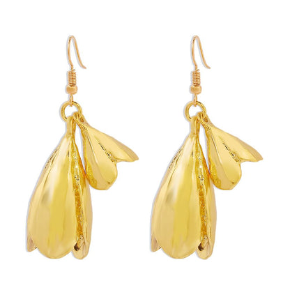 E1353 Exaggerated Retro Earrings Female Design Tulip Flower Earrings Simple Metal Accessories