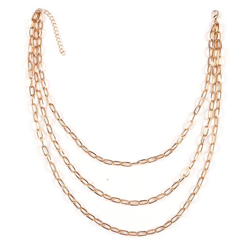 Jewelry Punk Fashion Trend Metal Necklace Stage Performance Multilayer Chain Jewelry